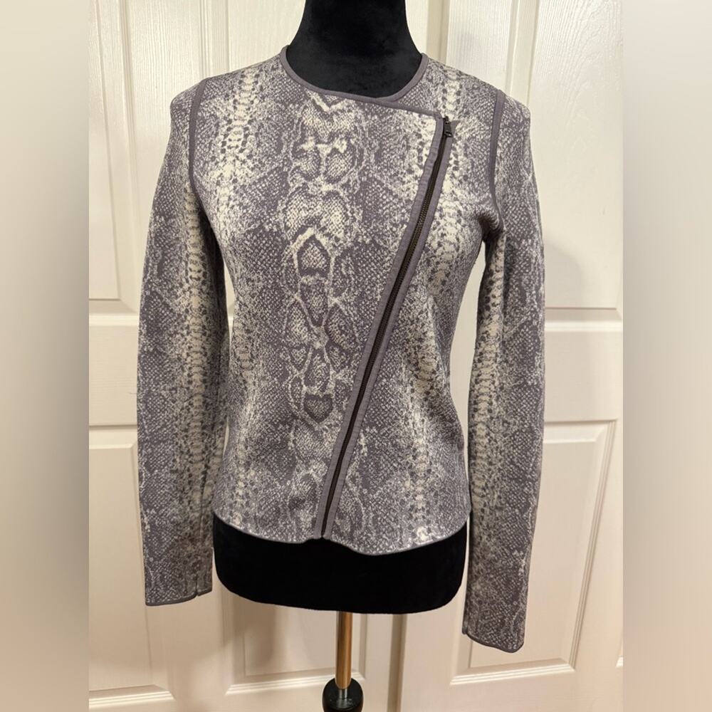 Ann Taylor Silver Snakeskin Print Jacket Vintage XS